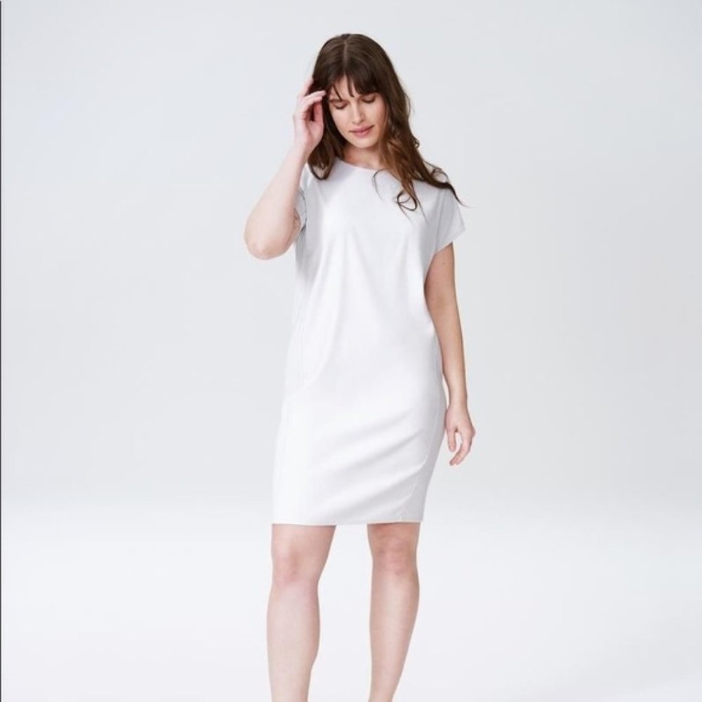 Universal Standard Luxe Twill Sheath Dress  Grey S - Picture 6 of 6
